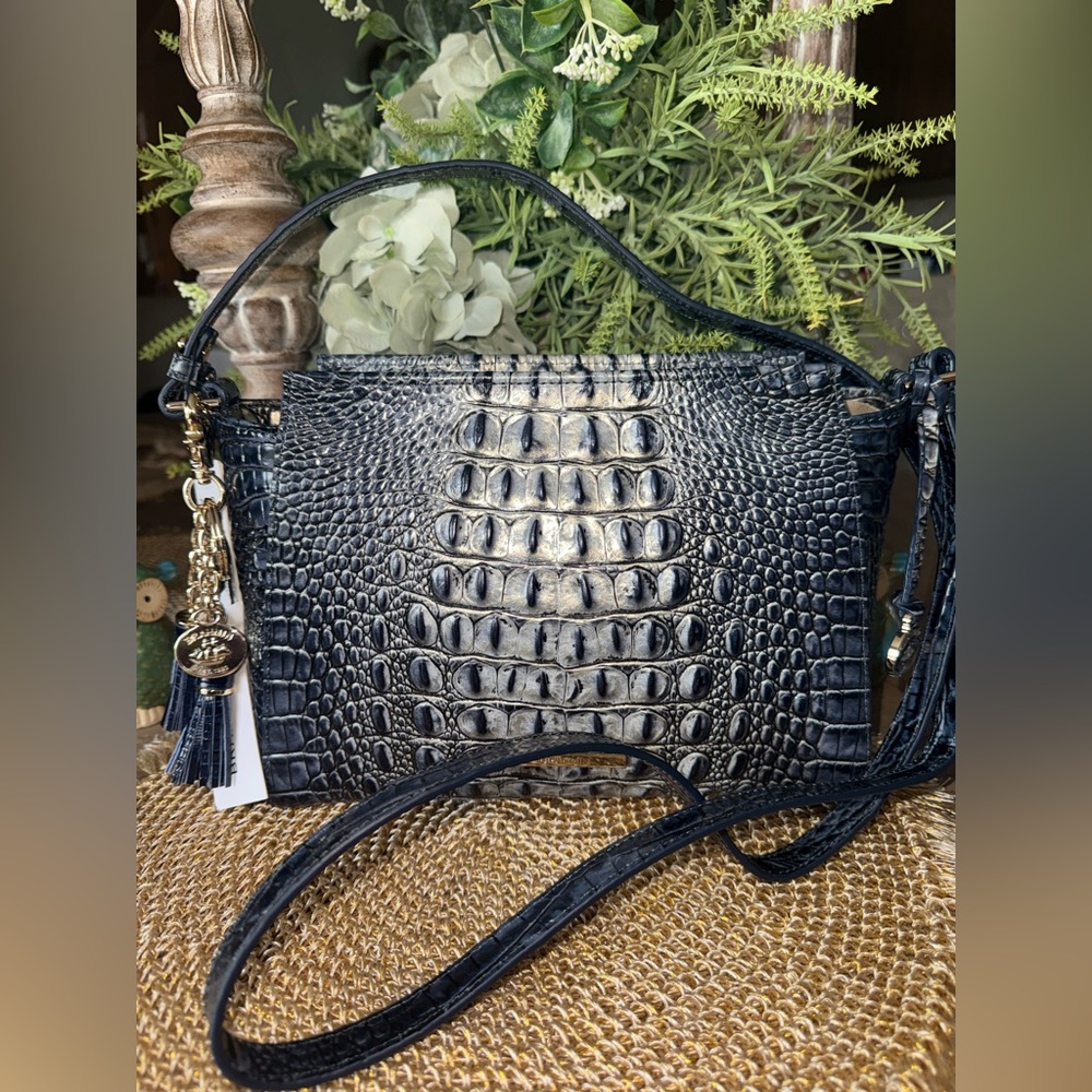 Brahmin Hillary Twilight Blue Ombré Crossbody  Brahmin Bag Org $245